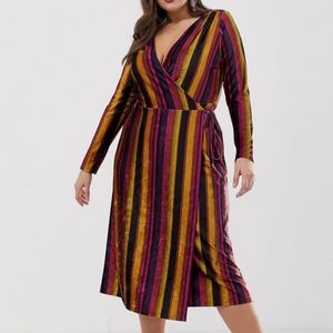 NWT ASOS CURVE Velvet Wrap Dress
